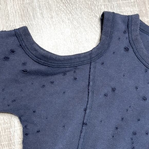 HUDSON KIDS Black Grey Sheldon Cold Shoulder Distressed Sweatshirt Girls Size XL - Picture 4 of 8